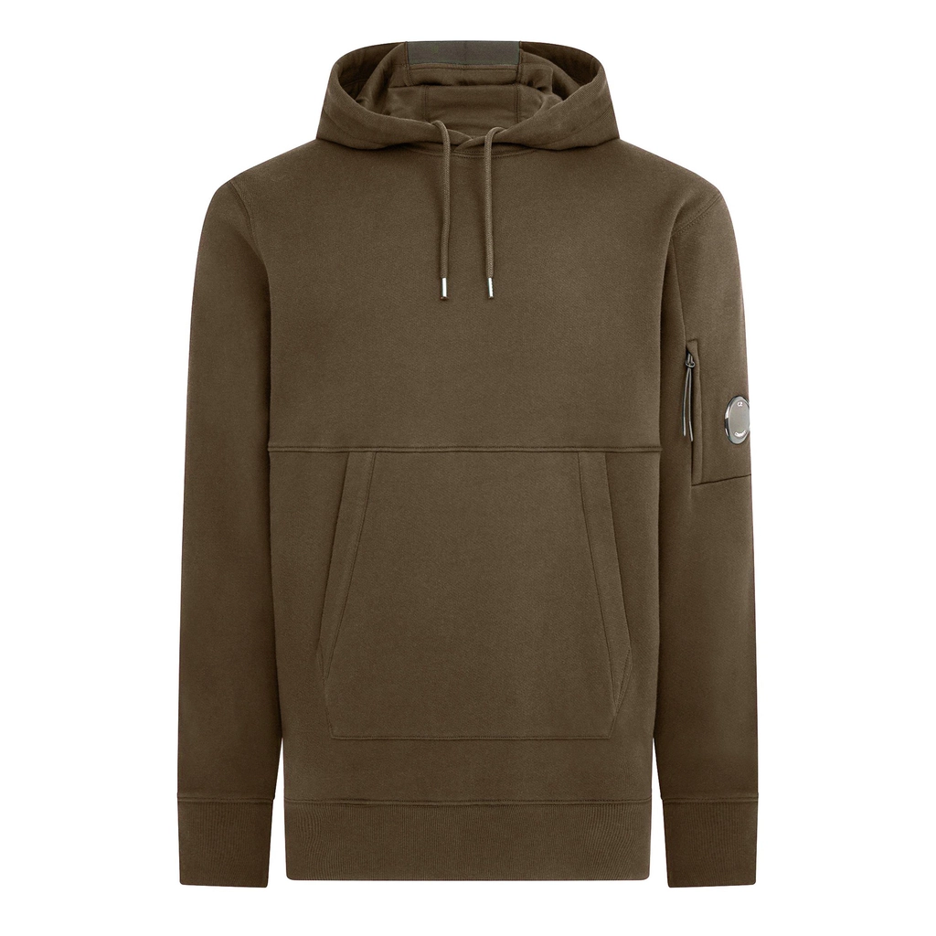 CP Company Diagonal Raised Fleece Hoodie - Ivy Green 683